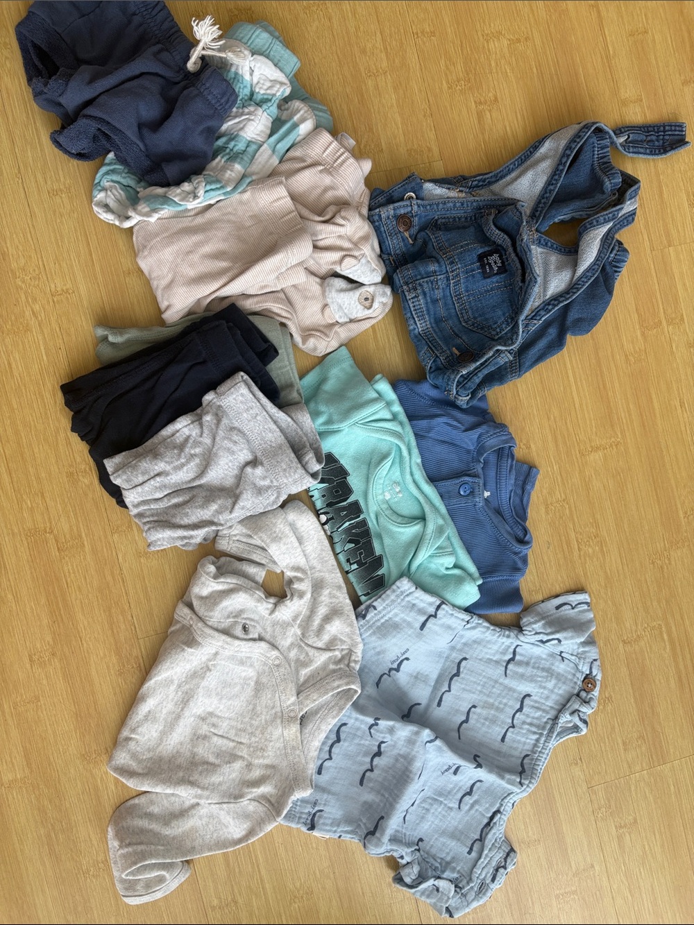 Baby/Toddler Clothing Lot - Blue, Aqua, Gray, Cream